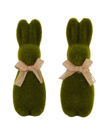 Anko 2 Pack Mini Green Flocked Bunnies