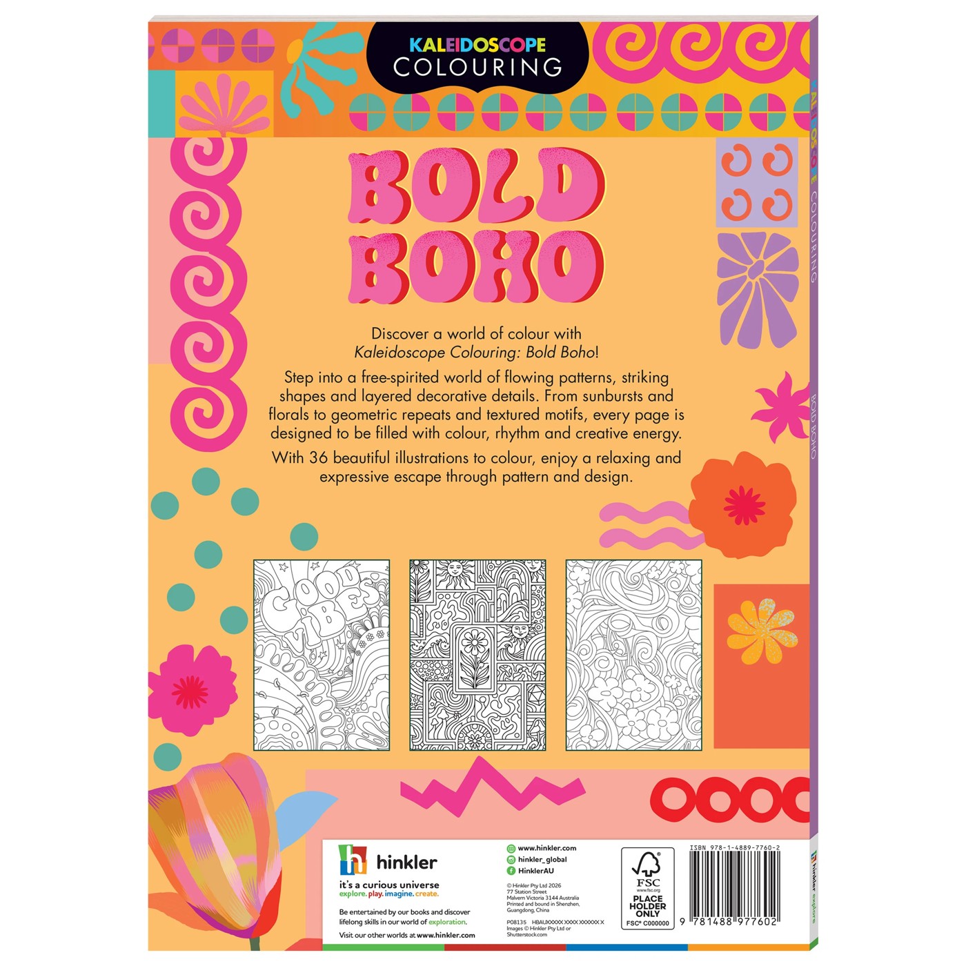 Kaleidoscope Colouring: Bold Boho - Book 2 of 5