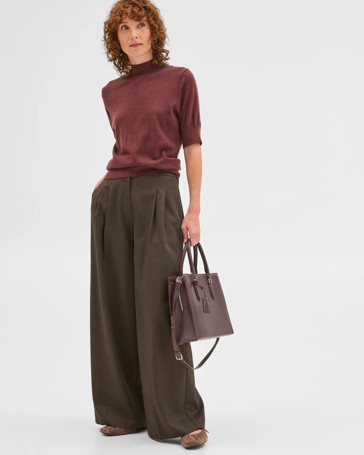 Preview Herringbone Wide Leg Pants
