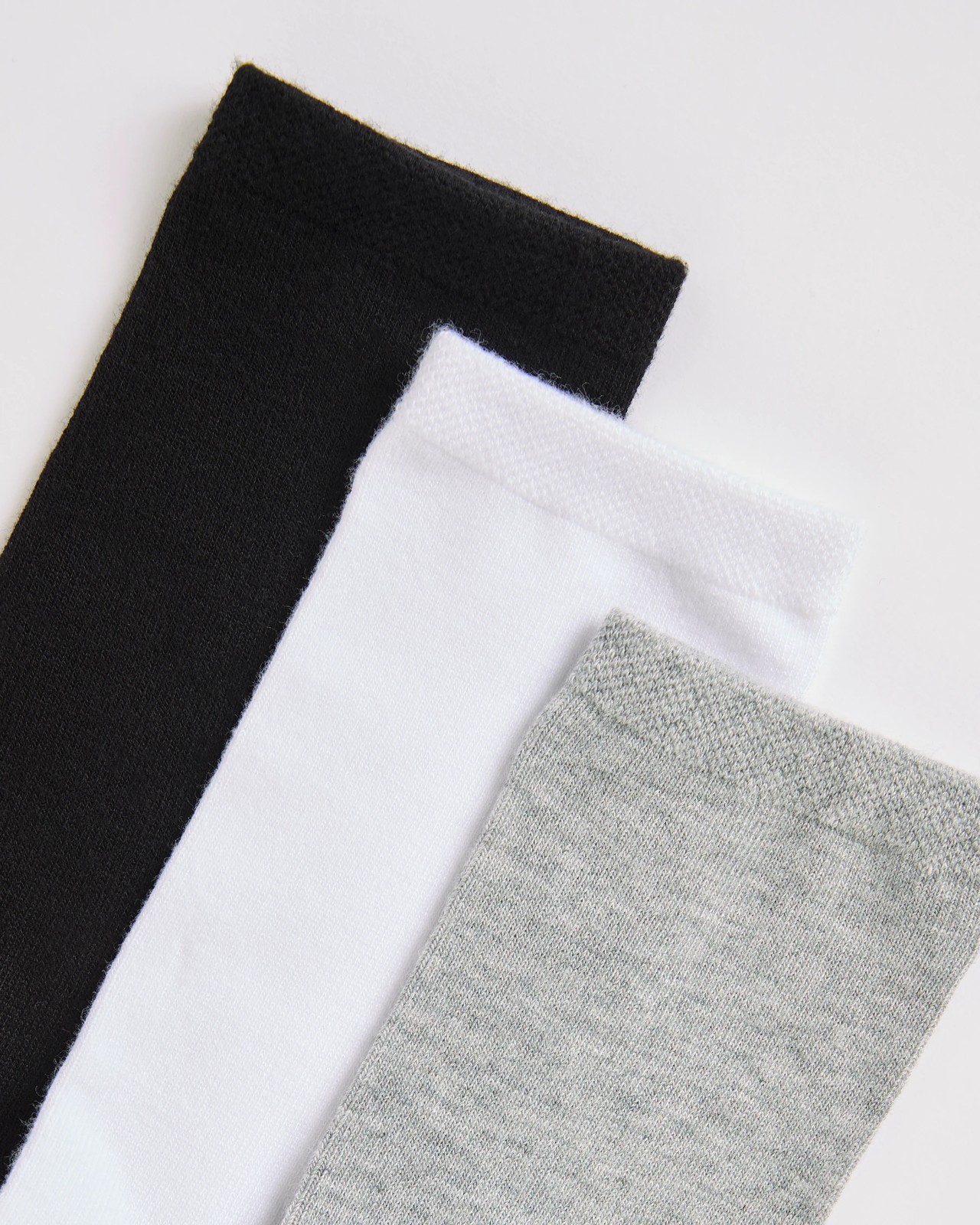 Women's Bamboo Crew Boot Socks 3 Pack - Grey Marle/White/Black 2 of 3