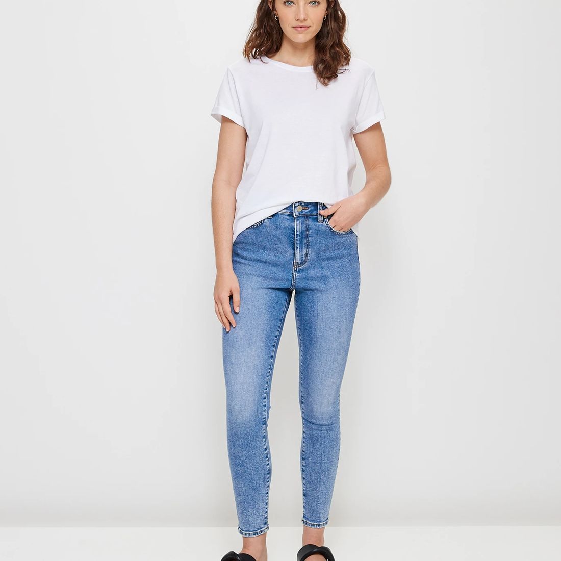 Sophie Skinny High Rise Crop Denim Jeans | Target Australia