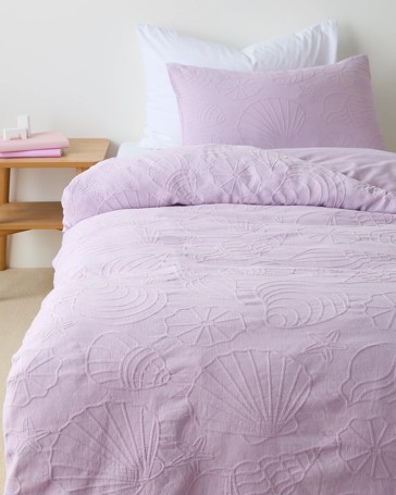 Elsie Sea Shell Matelasse Australian Cotton Quilt Cover Set