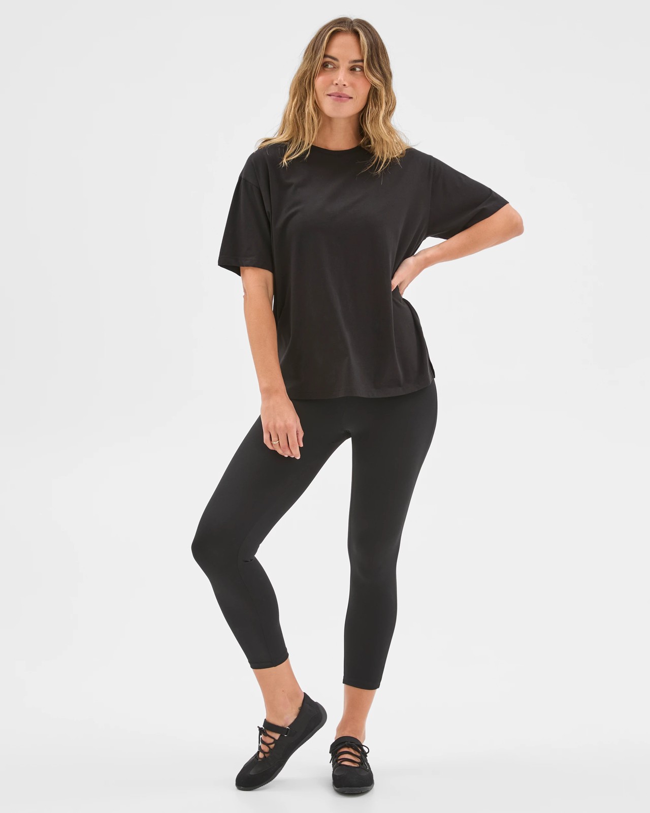 Active Australian Cotton Blend Oversized Graphic T-Shirt - Black 2 of 6