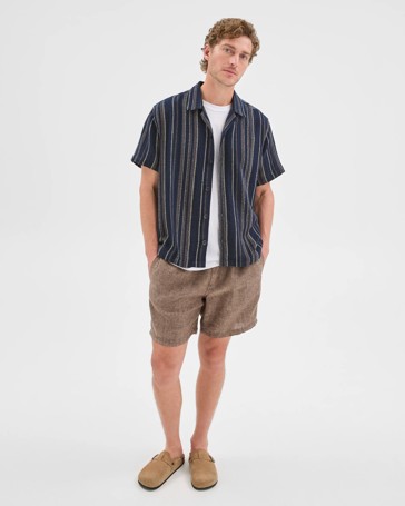 Textured Stripe Short Sleeve Shirt