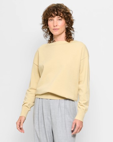Long Sleeve Relaxed Boat Neck Knit Jumper - Preview