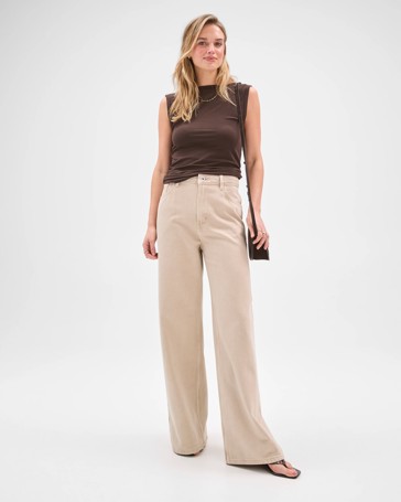 Lily Loves Australian Cotton Blend Wide Leg Denim Jeans