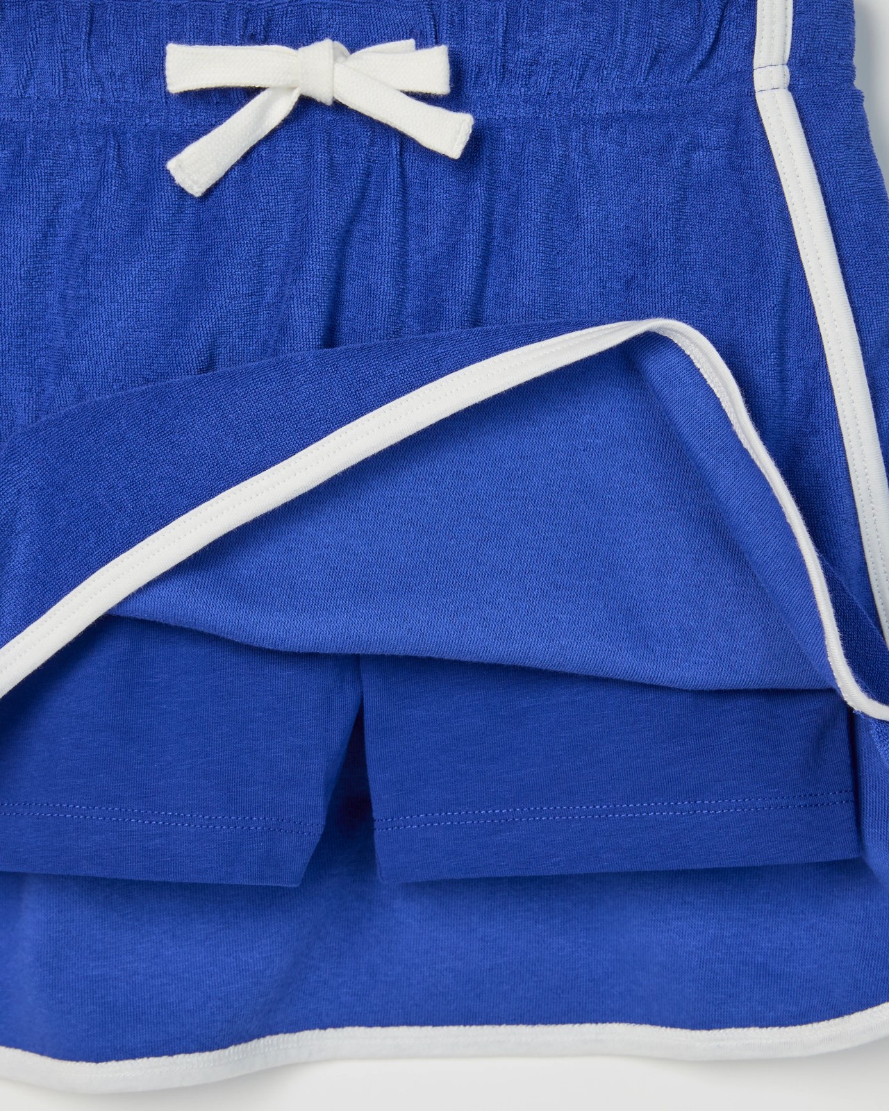 Australian Cotton Dolphin Hem Short Length Knit Terry Skort - Blue 6 of 6