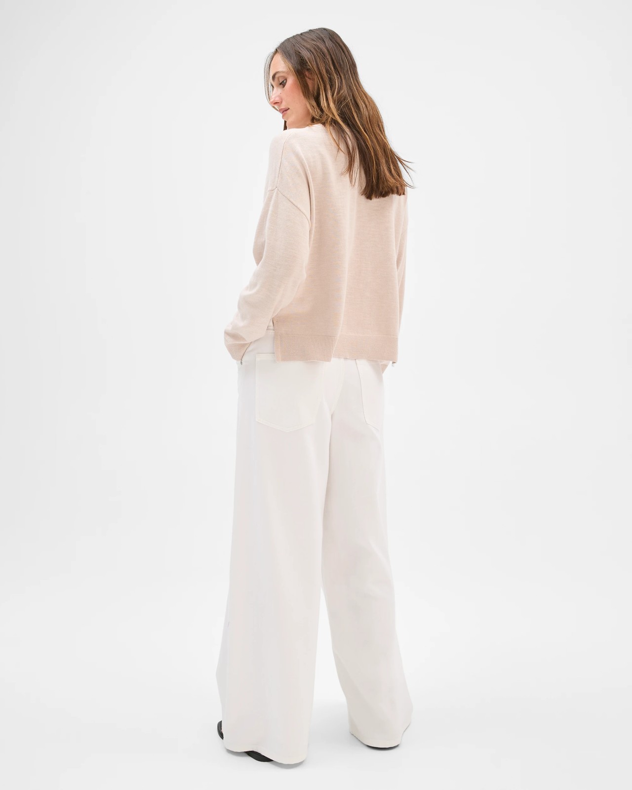 Australian Cotton Blend Long Sleeve Knit Jumper - Pebble 5 of 6
