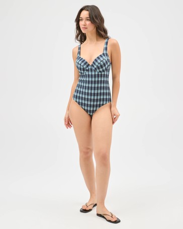 Shape Your Body Resort Balconette Seersucker One Piece Swimsuit