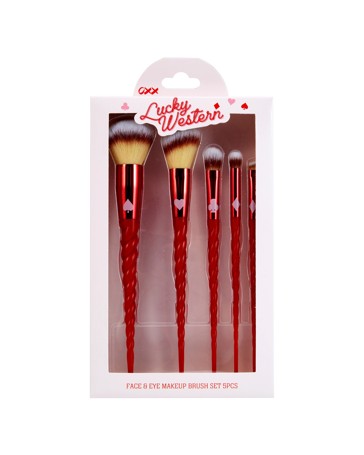OXX Cosmetics 5 Piece Lucky Western Face and Eye Makeup Brush Set