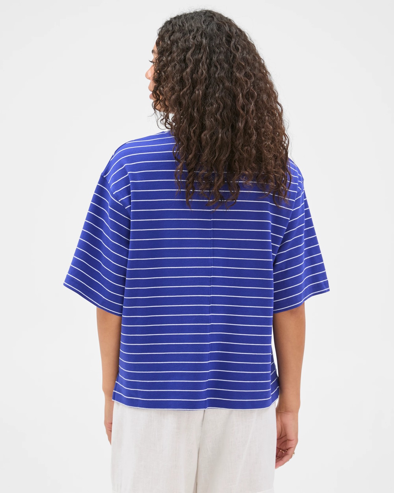 Australian Cotton Heavyweight Boxy T-Shirt - Vivid Blue 6 of 6