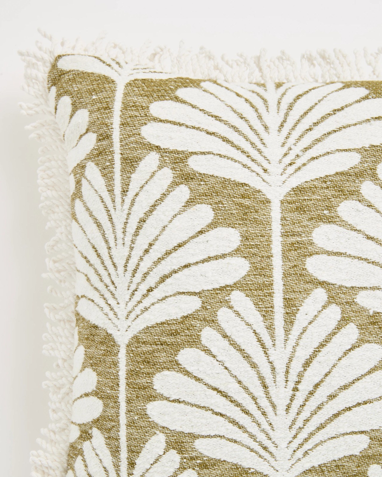 Chenille Jacquard Cushion - Avocado 2 of 2