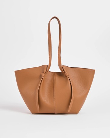Knot Detail Pebble PU Tote Bag