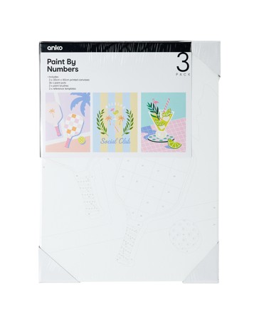 Anko 3 Pack Paint by Numbers - Leisure Club
