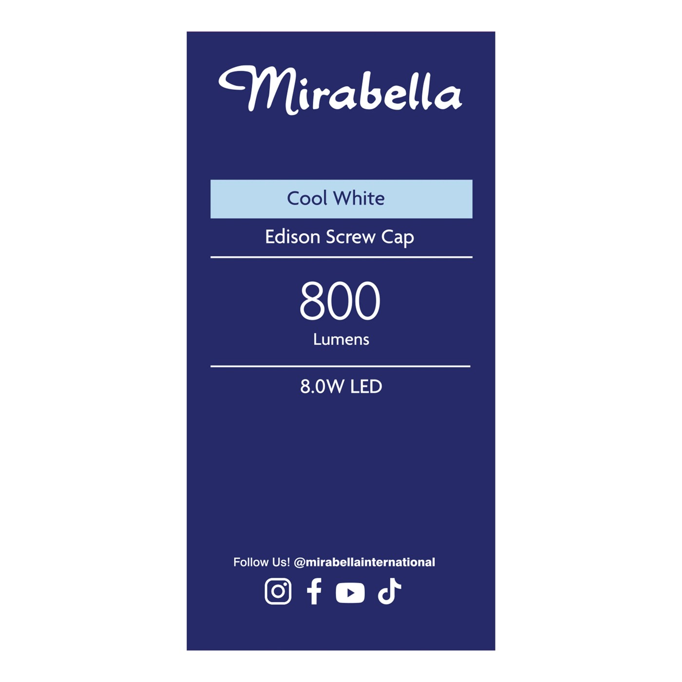 Mirabella E27 9W LED Cool White GLS Everyday Globe 5 of 6