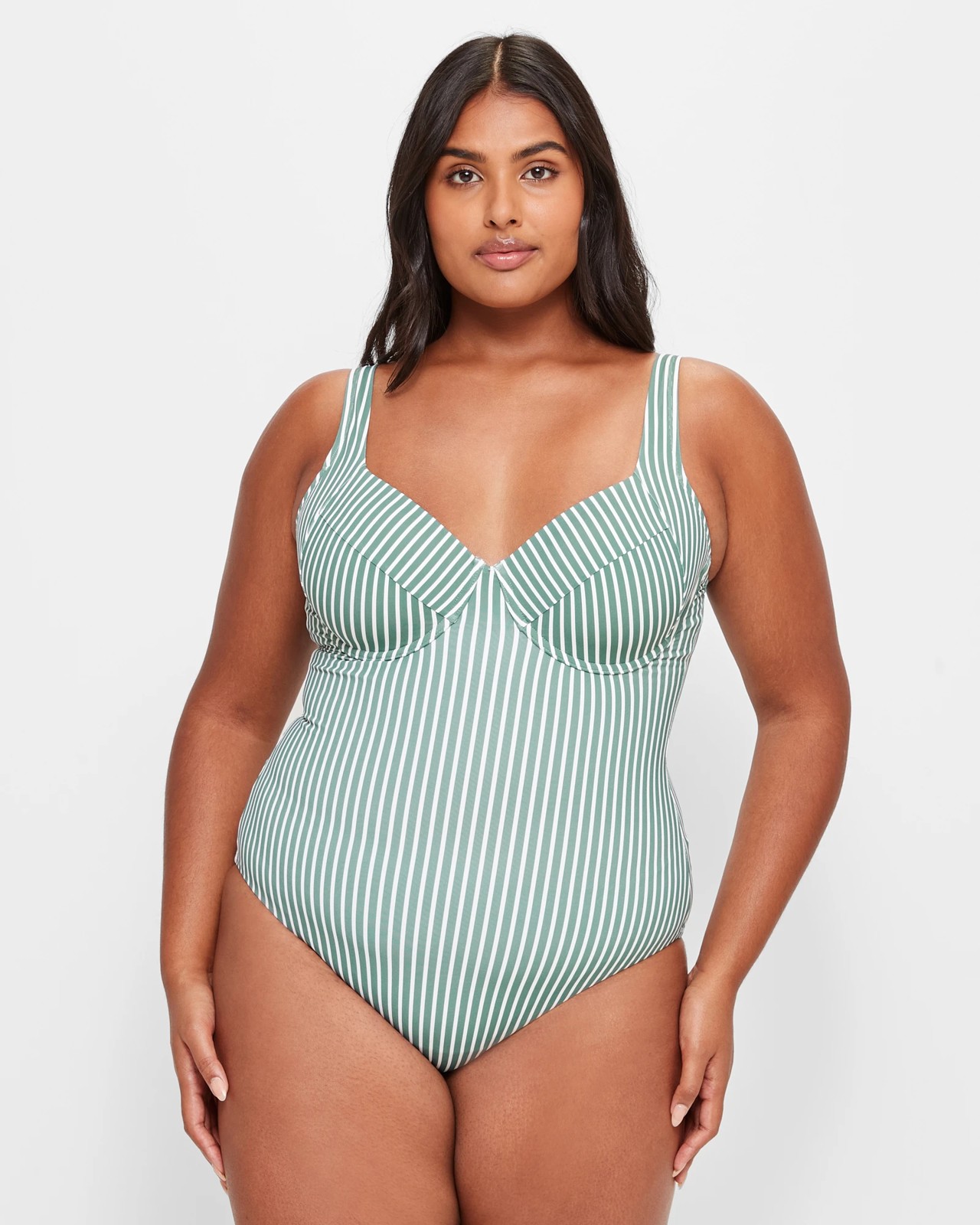 Smooth Underwire One Piece Bathers - Shape Your Body - Sagebrush