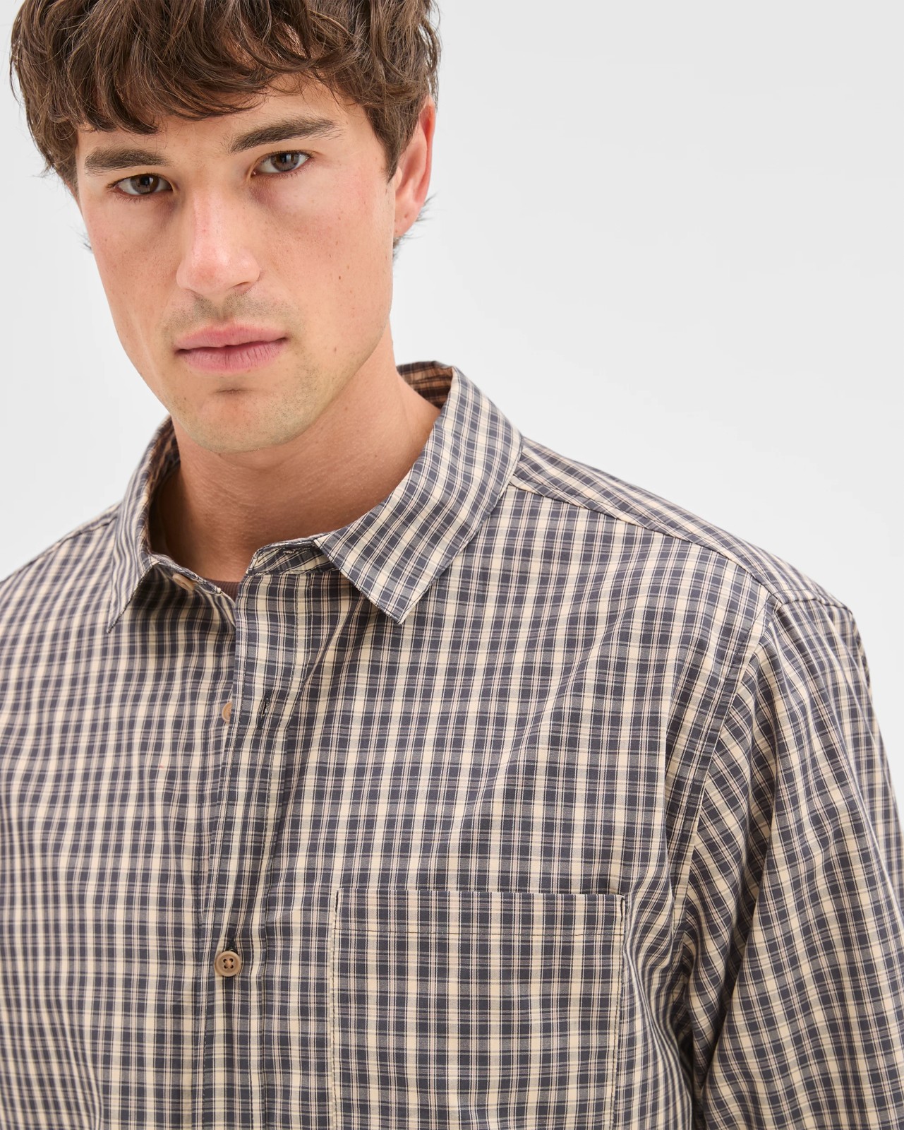 Commons Australian Cotton Business Shirt - Black Check 5 of 6