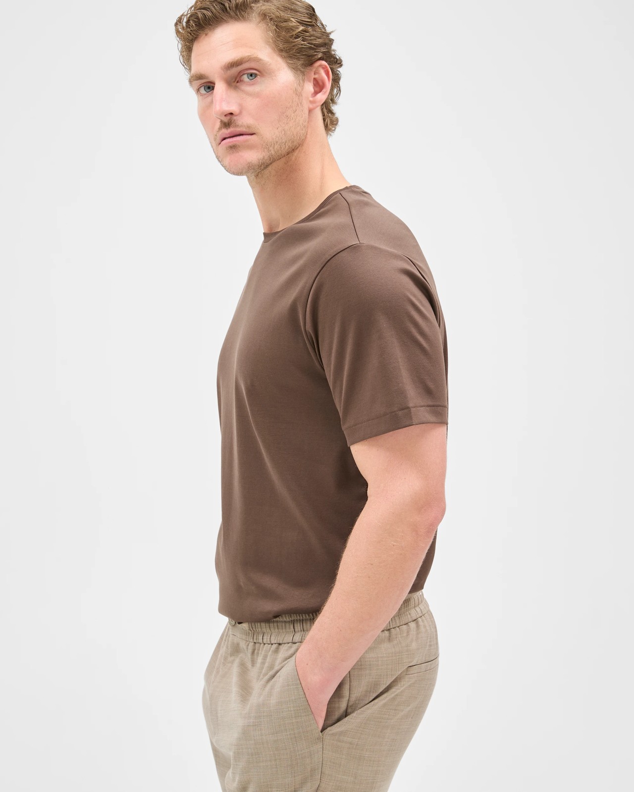 Preview Australian Cotton Interlock T-Shirt - Chocolate 5 of 6