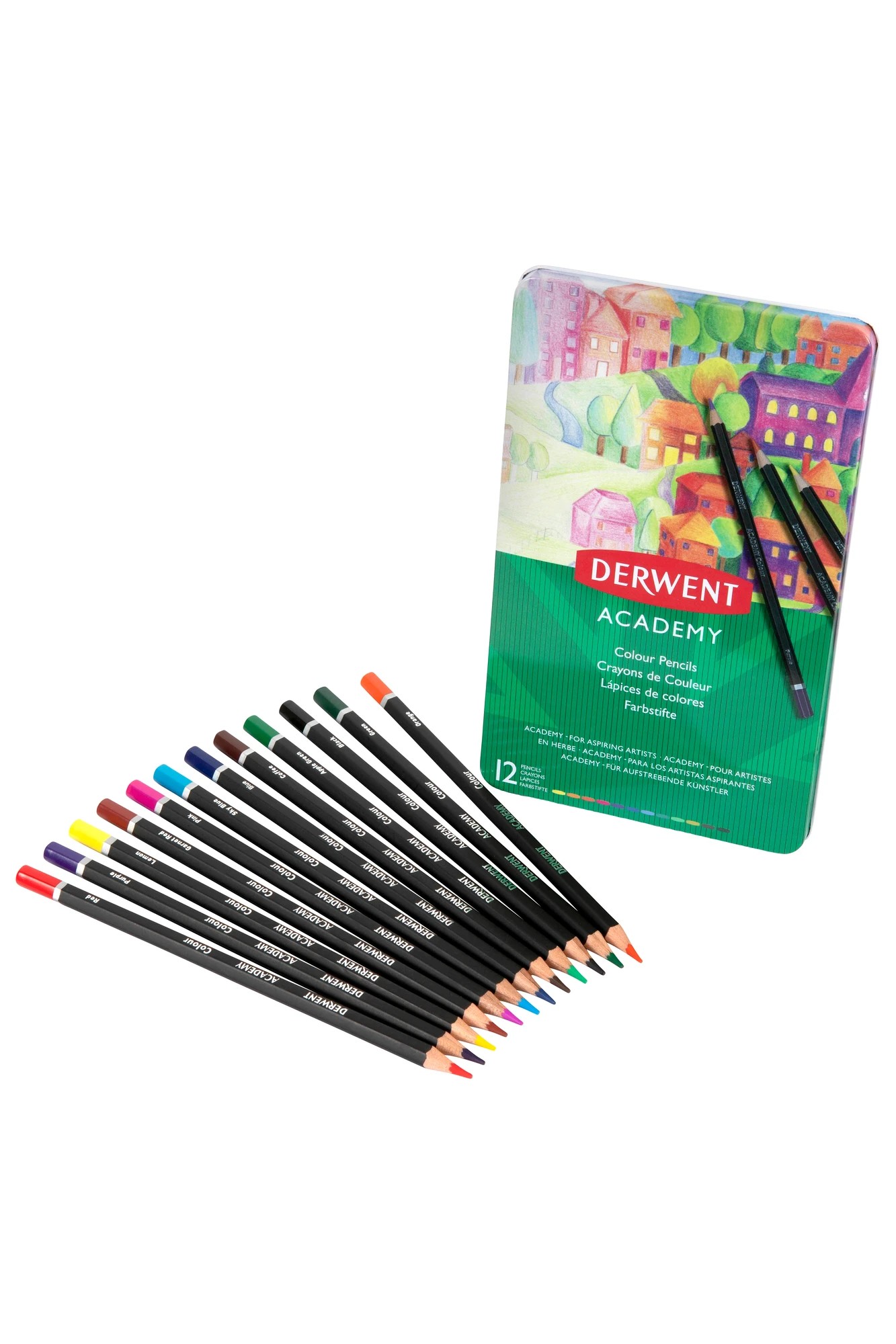 Derwent Academy Colored Pencil Set 24 Color Tin Set