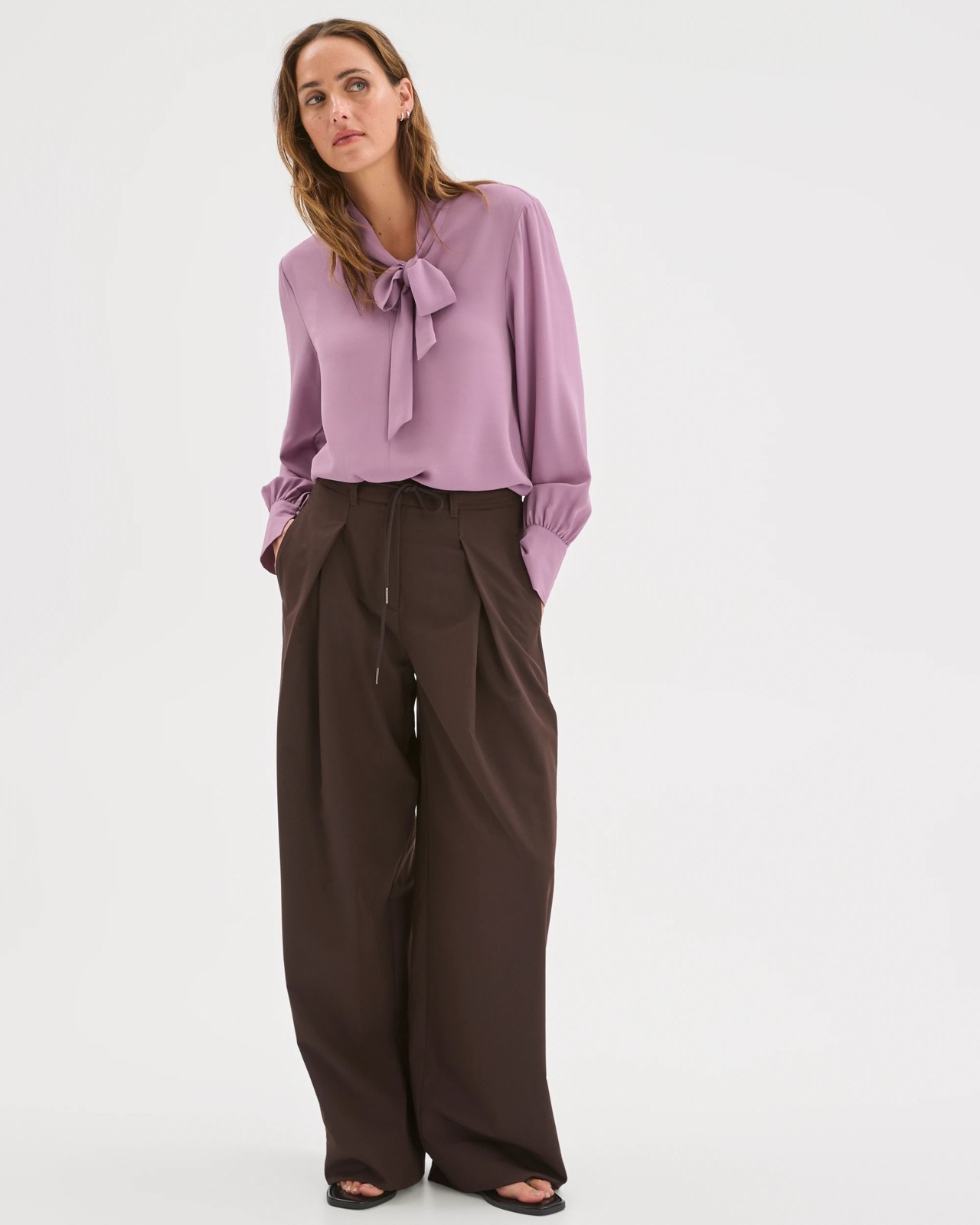 Preview Long Sleeve Tie Neck Blouse 2 of 5