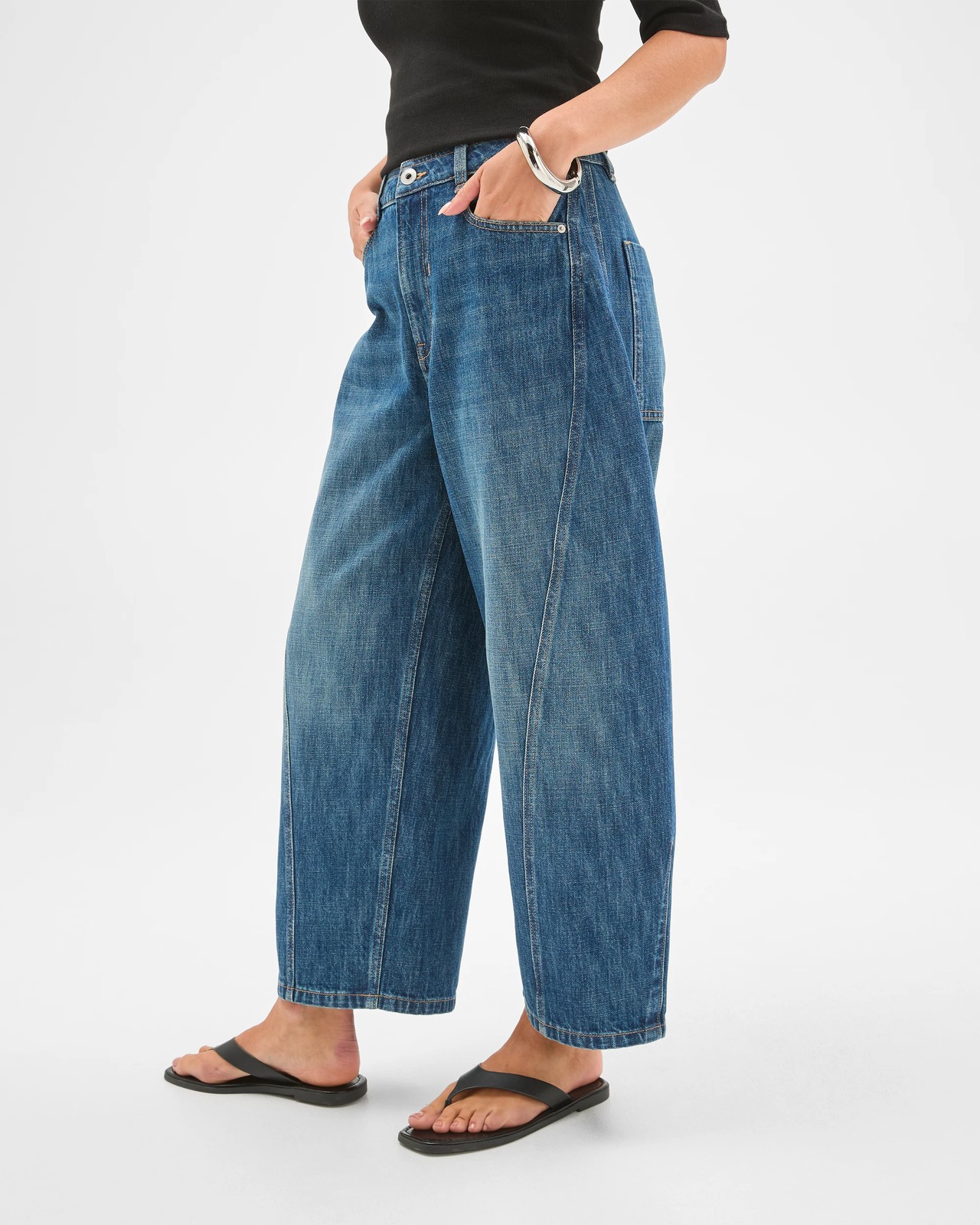 Lily Loves Crop Horseshoe Leg Denim Jeans 5 of 5