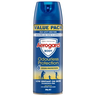 Aerogard Body Odourless Protection Insect Repellent Aerosol Spray 300g