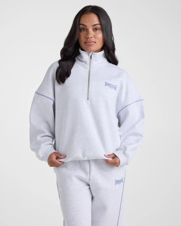 Lonsdale London 1/4 Zip Sweat‑White Marle