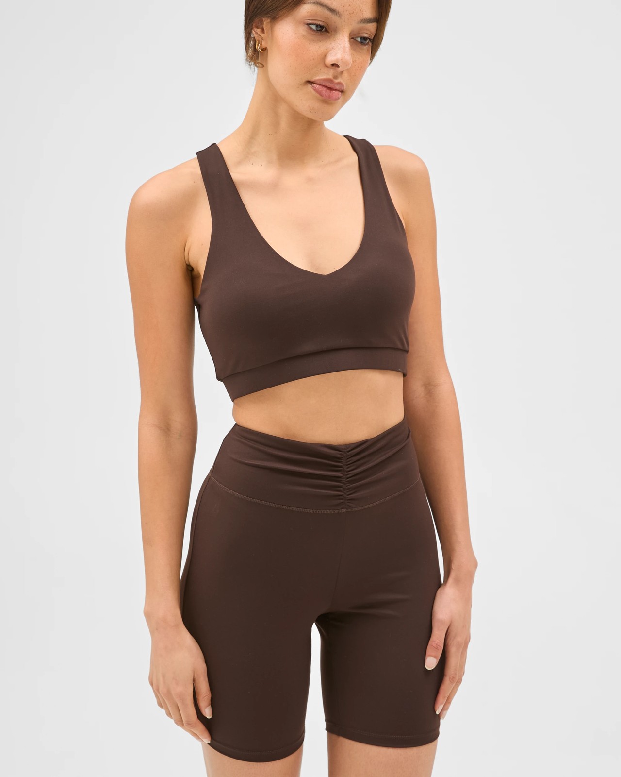 Active Studio Soft Ruched Bike Shorts - Cocoa 4 of 6