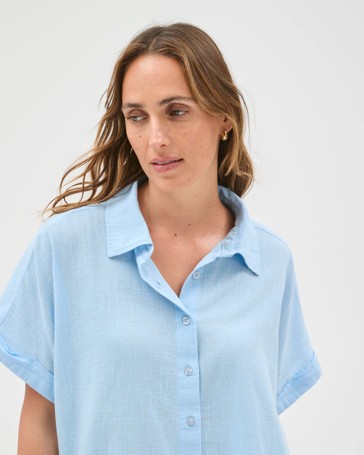 Resort Short Sleeve Cord Detail Shirt