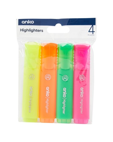 Anko 4 Pack Highlighters