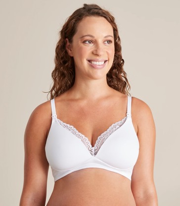 Maternity Lace Trim T-Shirt Bra - White