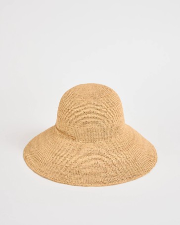 Packable Raffia Wide Brim Hat