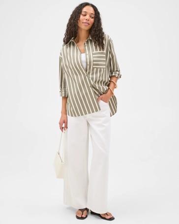 Australian Cotton Spliced Stripe Shirt