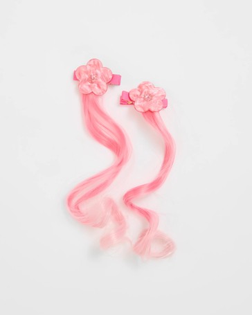 Kids 2 Pack Flower Faux Hair Clips