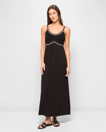 Crochet Bodice Resort Maxi Dress