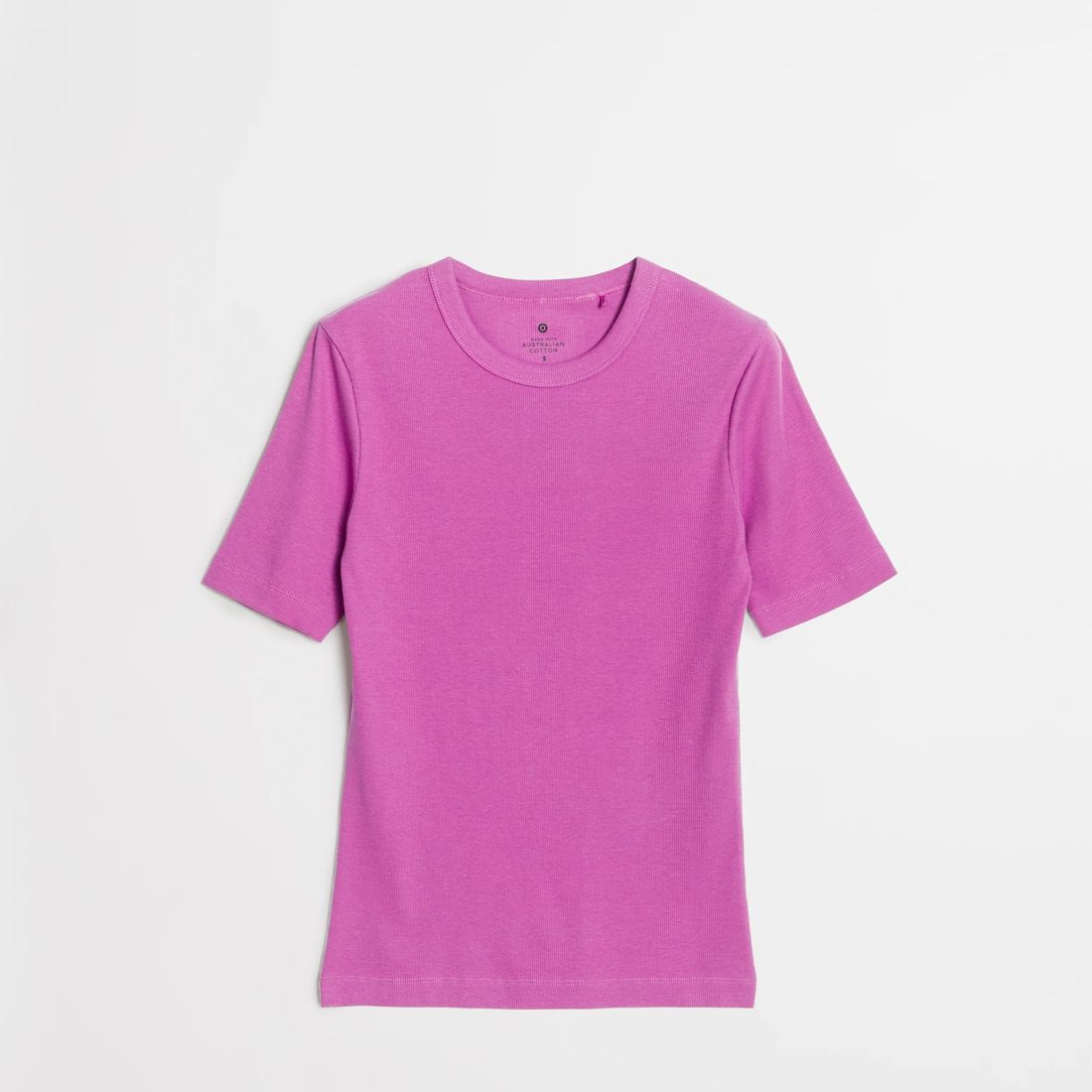 Australian Cotton Rib Layer TShirt Radiant Orchid Target Australia