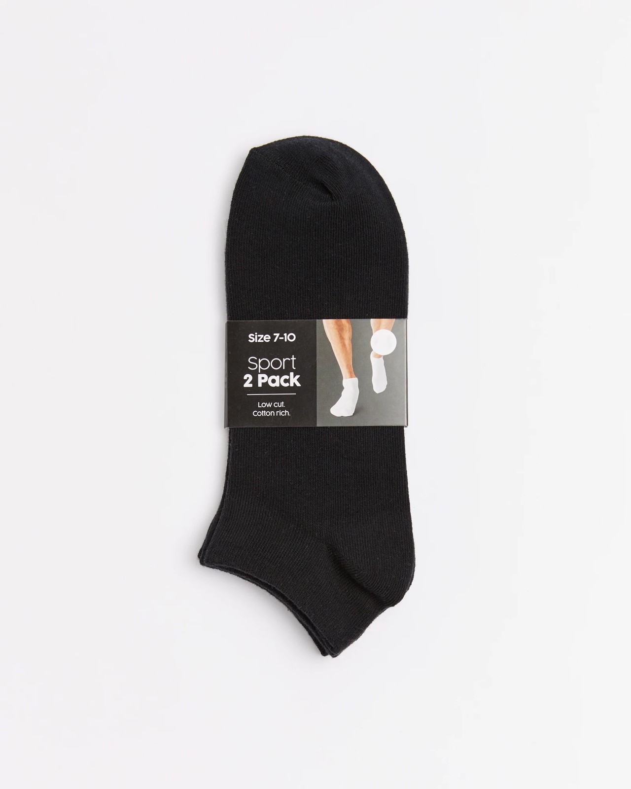 2 Pack Sport Low Cut Socks - Black | Target Australia