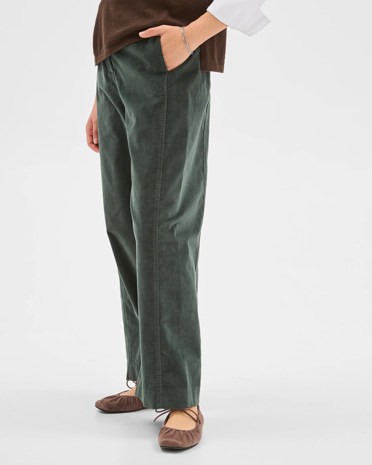 Cropped Wide Leg Cord Pants - Urban Chic 3 of 6