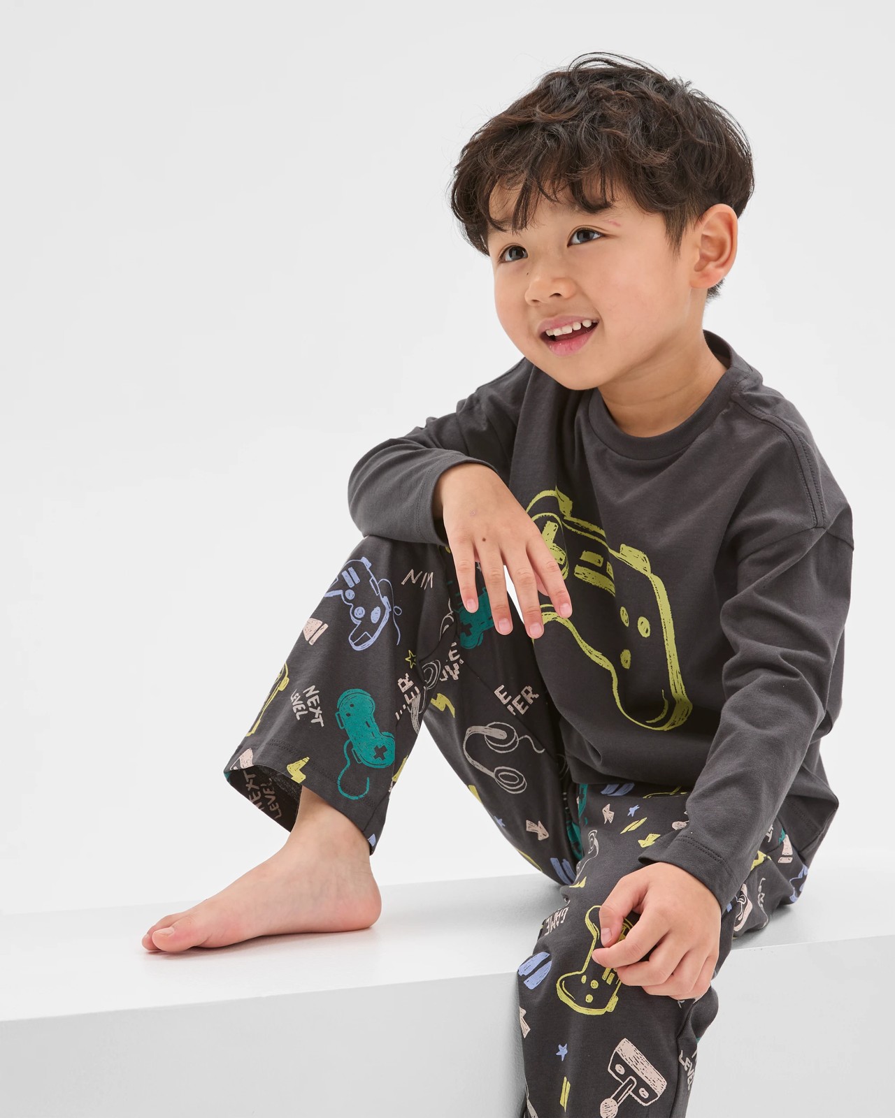 Australian Cotton Younger Boys Oversized Lounge Knit Pyjama Set - Console 4 of 5