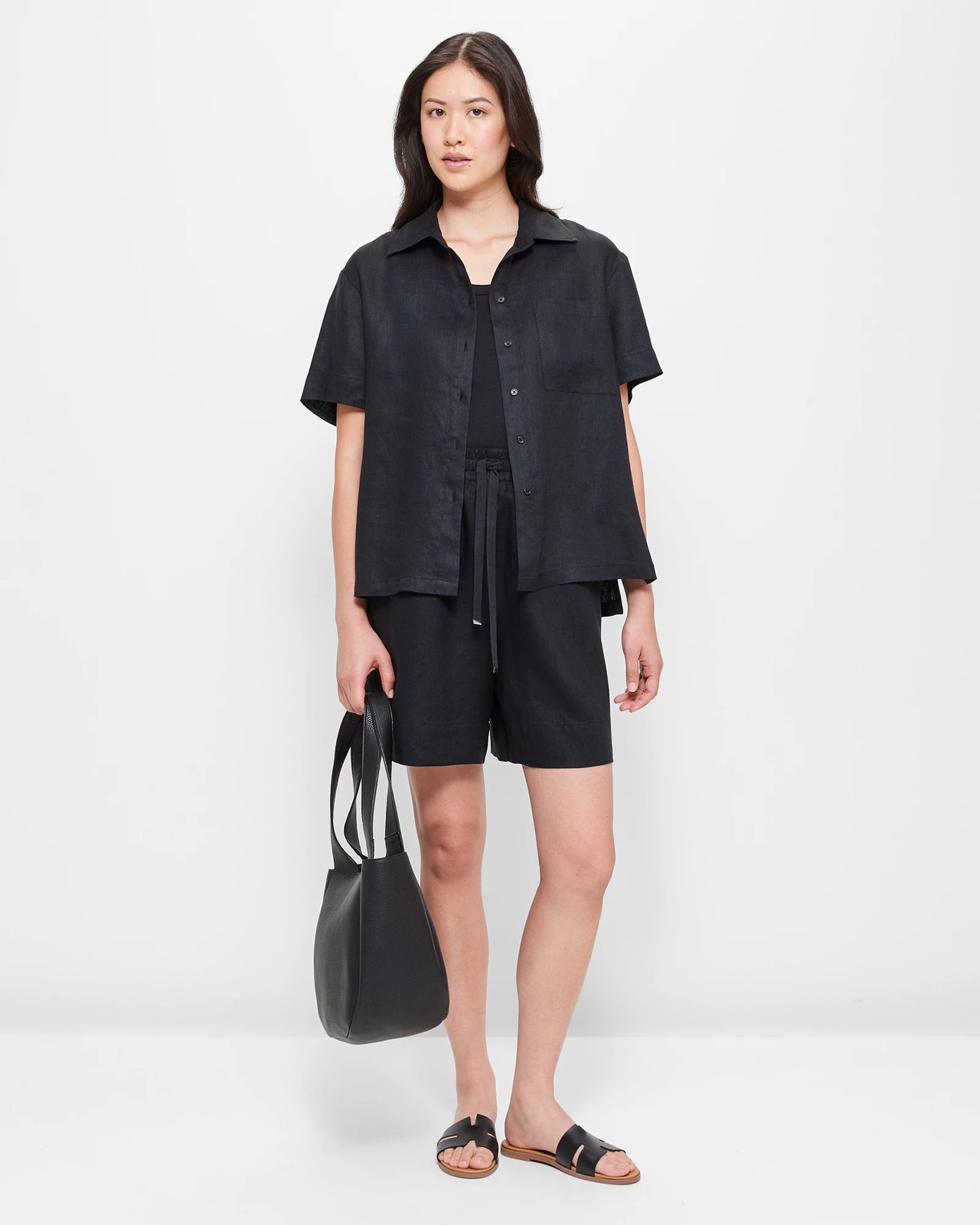 Target European Linen Shirt - Black