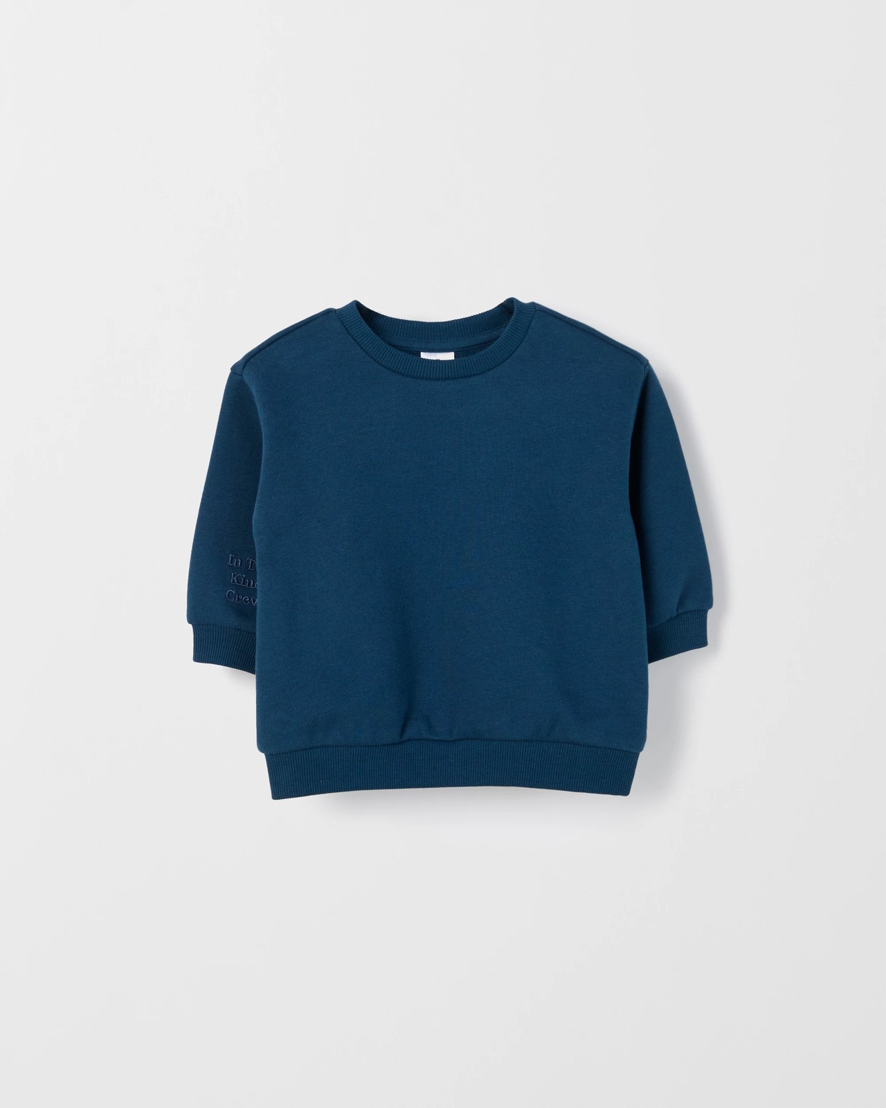 Baby Australian Cotton Blend Fleece Plain Sweatshirt - Moonlit Ocean 3 of 4