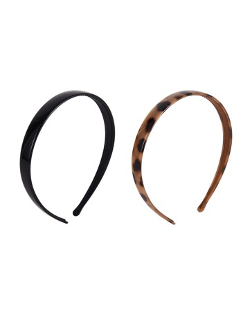 OXX Haircare 2 Piece Non-Slip Headband - Black and Brown