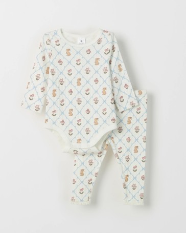 Baby Organic Cotton Pointelle Bodysuit and Leggings Set