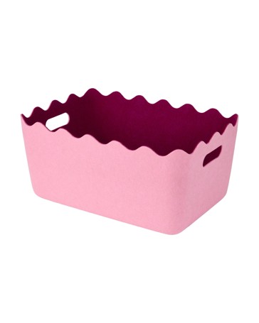 Anko Two Tone Wave Felt Basket - Pink and Burgundy