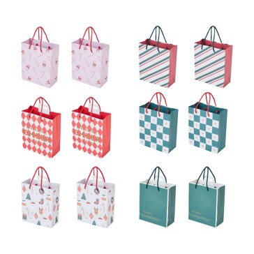 4 Pack Christmas Gift Bags, Small, Assorted - Anko