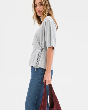 Short Sleeve Tie Waist T-Shirt