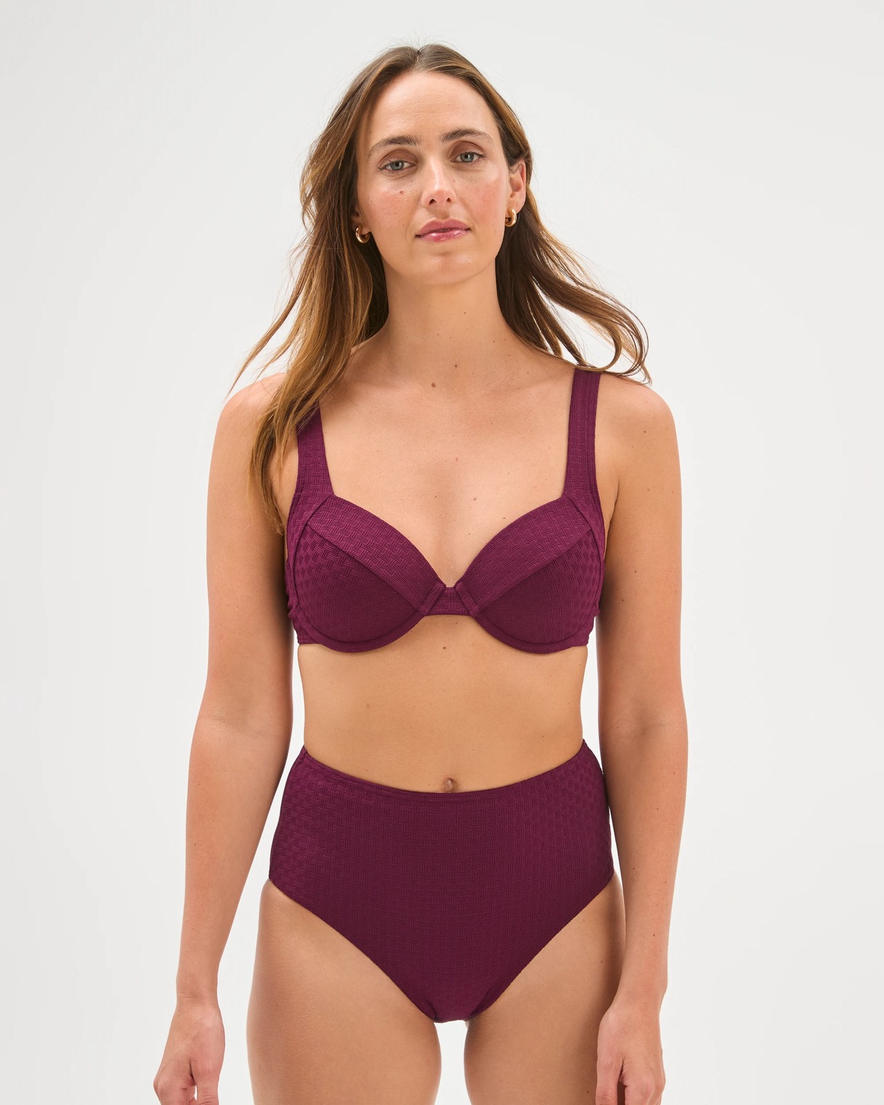 Shape Your Body Resort High Waisted Basket Weave Swim Bikini Bottoms 4 of 6
