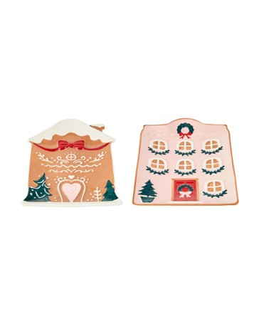 Anko 2 Pack Christmas Village Plates
