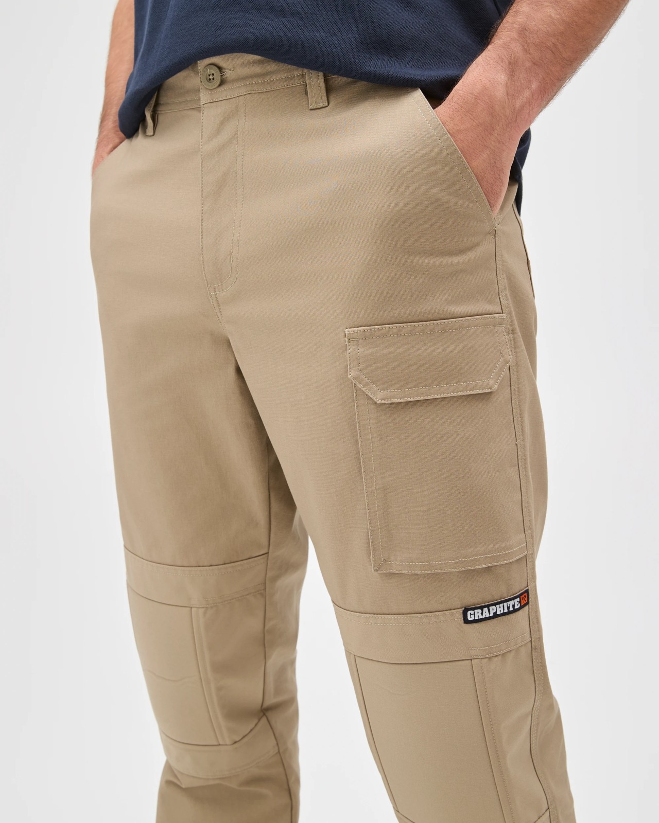 Australian Cotton Kneepad Work Performance Pants - Graphite - Stone 5 of 6