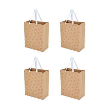 4 Pack Multi Kraft Foil Gift Bags, Large - Anko